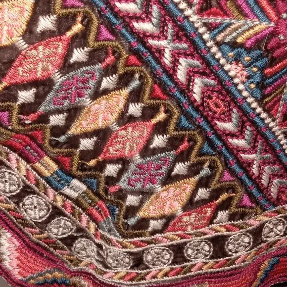 Johnny Was Graphite velour embroidered jacket - Picture 12 of 16